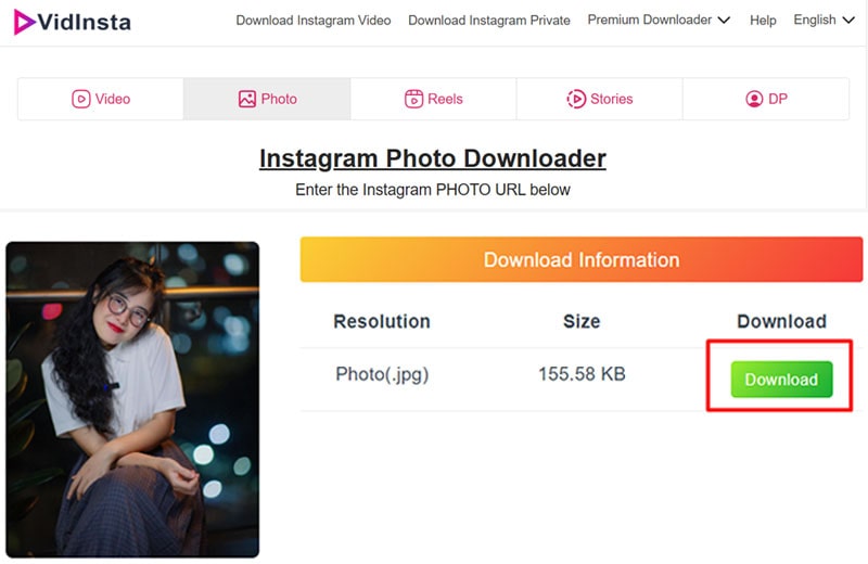 save photo by vidinsta